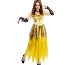 Costume da principessa zombie gialla per donna