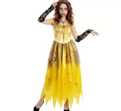 Costume da principessa zombie gialla per donna
