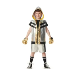 Costume da pugile argentato per bambini