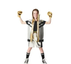 Costume da pugile argentato per bambini