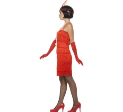 Costume da ragazza degli anni '20 rosso corto per le donne