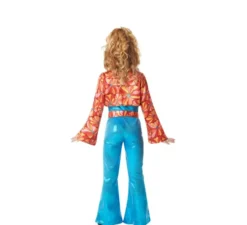 Costume da ragazza disco anni '70 blu per bambine