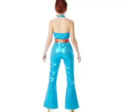 Costume da ragazza disco anni '70 blu per donna