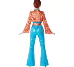 Costume da ragazza disco anni '70 blu per donna