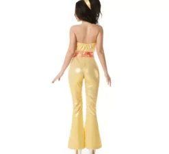 Costume da ragazza disco dorata anni '70 da donna