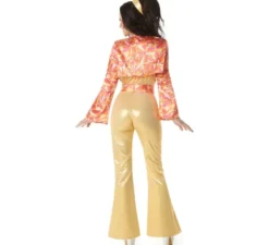 Costume da ragazza disco dorata anni '70 da donna