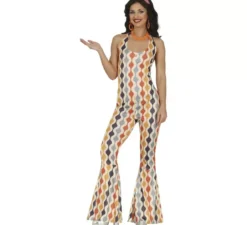 Costume da ragazza discoteca multicolore anni '70 per donna