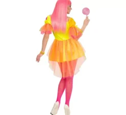 Costume da ragazza fantasy al neon per donna