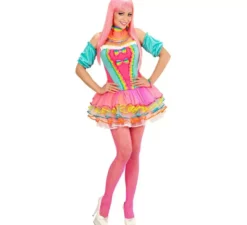 Costume da ragazza fantasy arcobaleno per donna