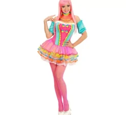 Costume da ragazza fantasy arcobaleno per donna