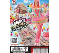Costume da ragazza fantasy arcobaleno per donna
