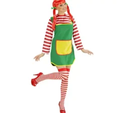 Costume da ragazza giocosa a righe per donna