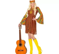 Costume da ragazza hippie con lunghe frange per donna