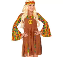 Costume da ragazza hippie con lunghe frange per donna