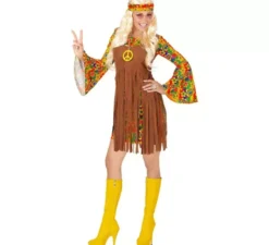 Costume da ragazza hippie con lunghe frange per donna
