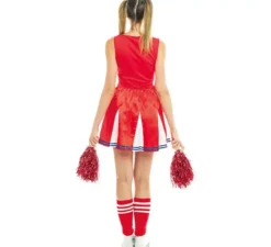 Costume da ragazza pon pon rossa e bianca per donna
