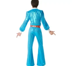 Costume da ragazzo disco anni '70 blu da uomo