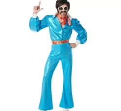 Costume da ragazzo disco anni '70 blu da uomo