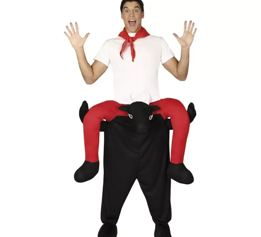 Costume da ragazzo sulle spalle di un toro per adulti