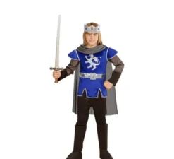 Costume da Re Artù blu con mantello per bambino