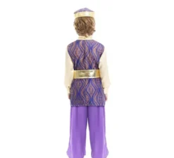 Costume da Re Baltasar del Paggio Viola con cappello per bambino