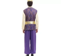 Costume da Re Baltasar del Paggio Viola con cappello per uomo