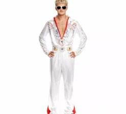 Costume da re del rock bianco per uomo