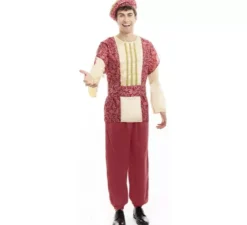 Costume da Re Gaspar del Paggio Rosso con cappello per uomo