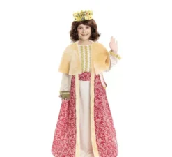 Costume da Re Gaspare mago Borgogna con mantello per bambino