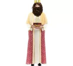 Costume da Re Gaspar Mago Borgogna con mantello per uomo