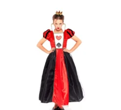 Costume da regina di cuori rossa e nera per bambina