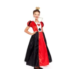 Costume da regina di cuori rossa e nera per bambina