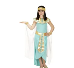 Costume da regina egiziana blu e oro per bambina