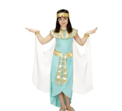 Costume da regina egiziana blu e oro per bambina