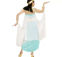 Costume da regina egiziana blu e oro per donna