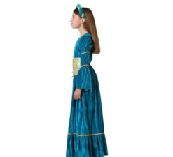Costume da regina medievale blu per bambina