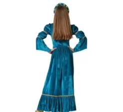 Costume da regina medievale blu per bambina