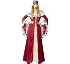 Costume da regina medievale con stampa deluxe per donna