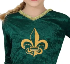 Costume da regina medievale verde per bambine