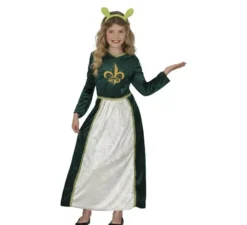 Costume da regina medievale verde per bambine