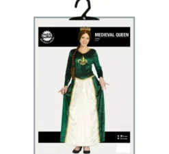 Costume da regina medievale verde per donna