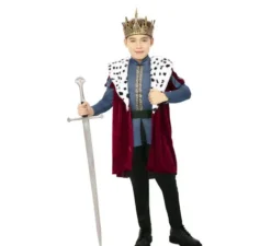 Costume da re medievale con stampa deluxe per bambini