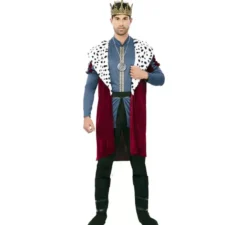 Costume da re medievale con stampa deluxe per uomo