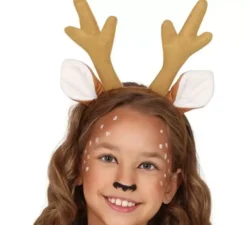 Costume da renna bianco e marrone in abito per bambina