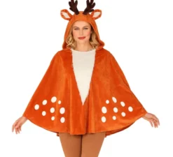 Costume da renna civettuola o poncho con cappuccio per adulti