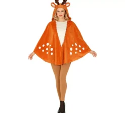Costume da renna civettuola o poncho con cappuccio per adulti