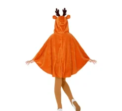 Costume da renna civettuola o poncho con cappuccio per bambina