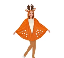 Costume da renna civettuola o poncho con cappuccio per bambina