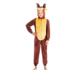 Costume da renna marrone con cappuccio per bambino