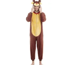 Costume da renna marrone e giallo per uomo